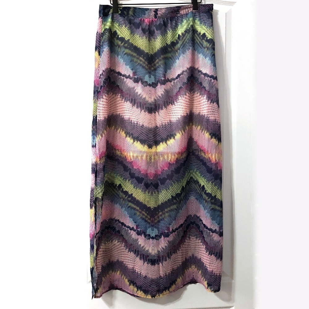 Olive & Oak Bright Chevron Maxi Skirt Size Large